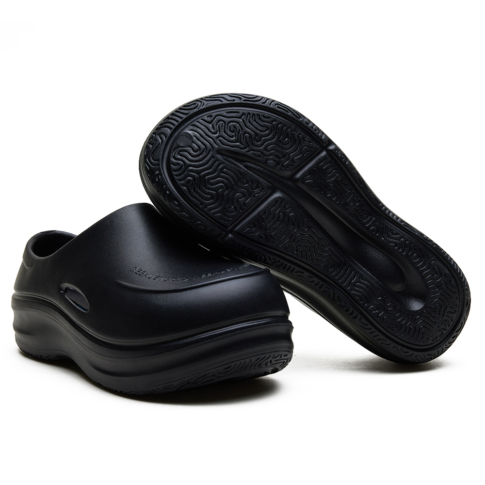 Reemustered Slipper休闲系列厚底增高包头拖鞋 黑色