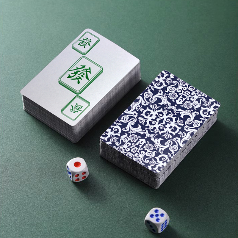 文牛防水纸牌麻将牌扑克磨砂加厚塑料旅行便携家用手搓迷你纸麻将