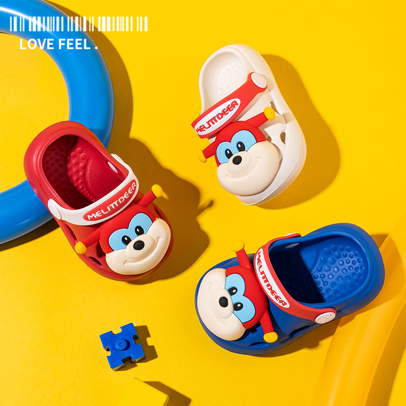 小鹿米利儿童夏季鞋子外穿洞洞鞋卡通居家凉鞋男宝女宝透气凉拖