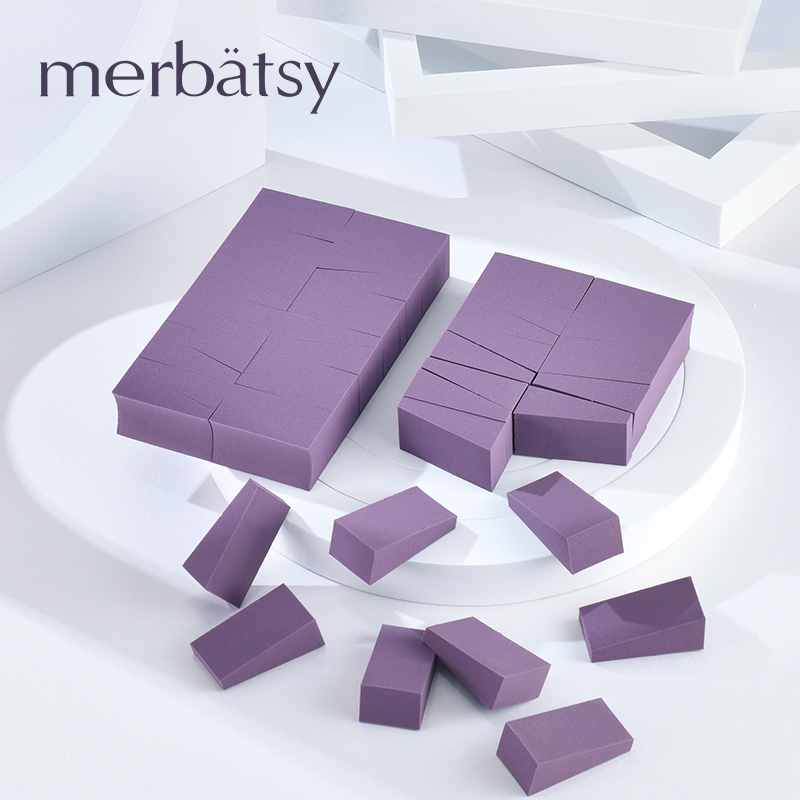 MERBATSY粉扑24切不吃粉三角化妆海绵粉扑干湿两用紫色气垫美妆蛋