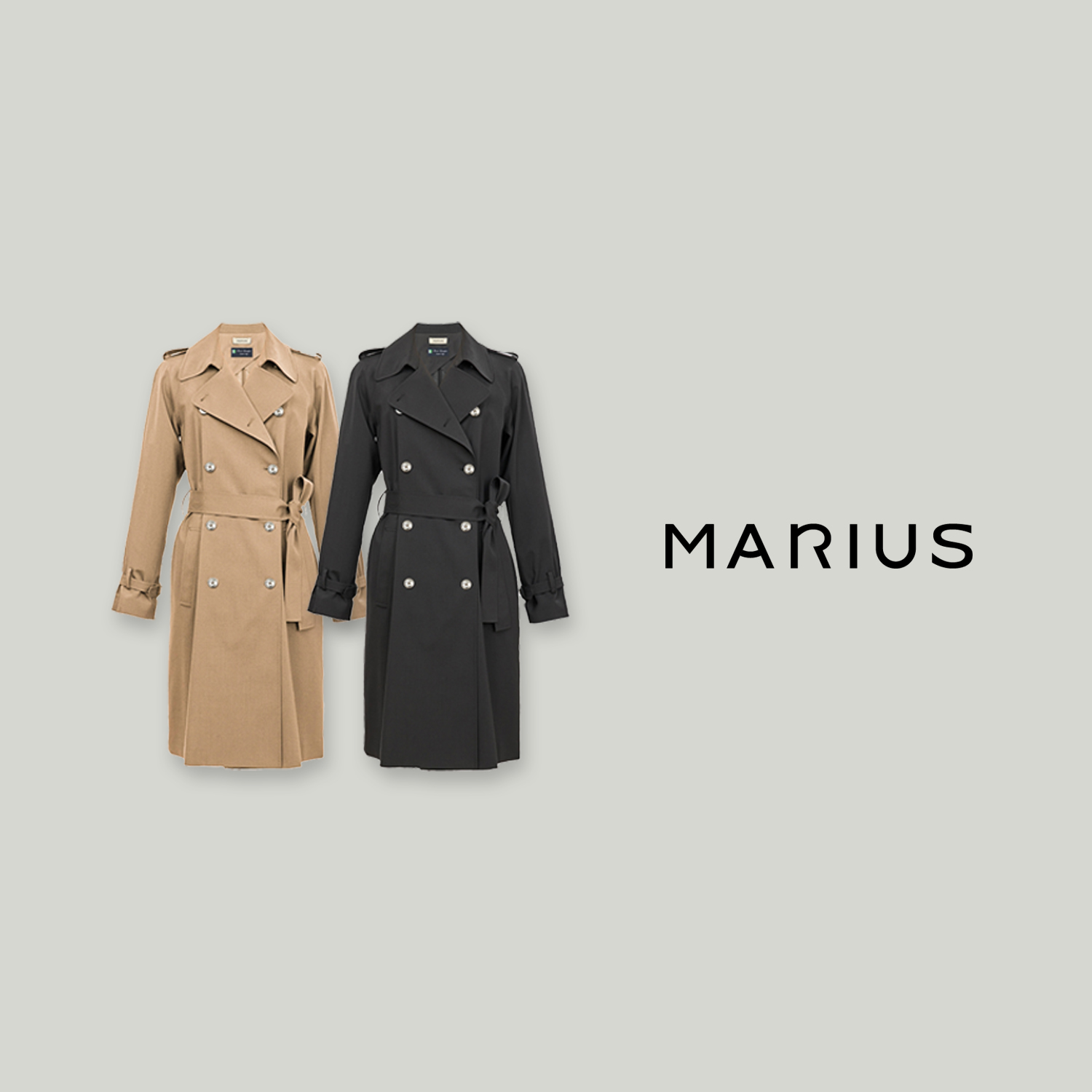 MARIUS双排扣收腰风衣2.0休闲经典翻领中长款简约气质时尚