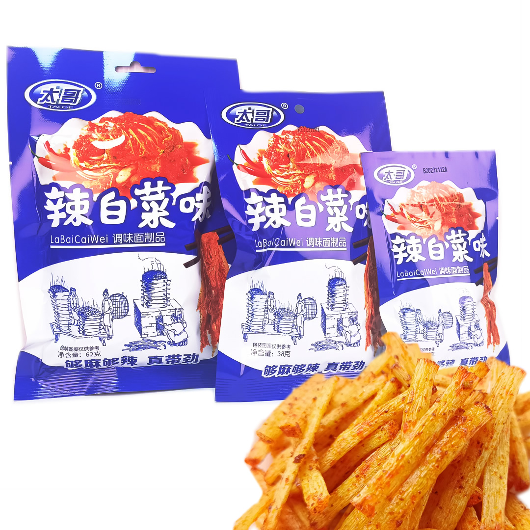 太哥辣白菜味辣条58g童年儿时怀旧麻辣小零食校园休闲食品38g 20g