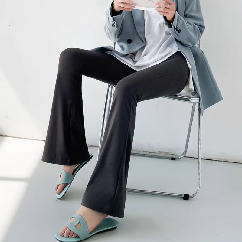 2025韩版春秋新款喇叭裤外穿阔腿裤微喇裤薄款鲨鱼裤显瘦休闲裤