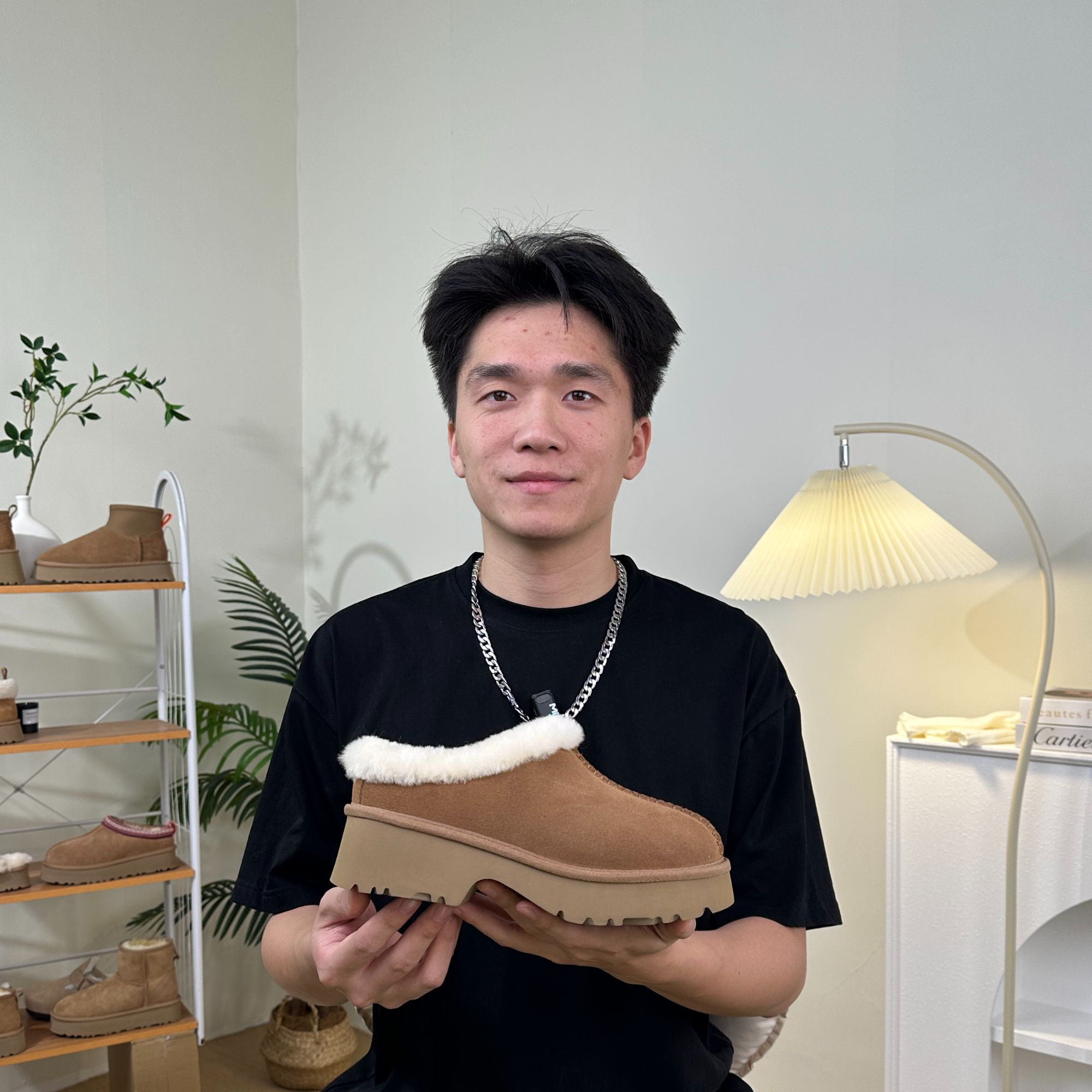 【厚底4.5cm人鱼拖鞋】新款秋冬厚底人鱼拖鞋休闲雪地靴明星雪地靴