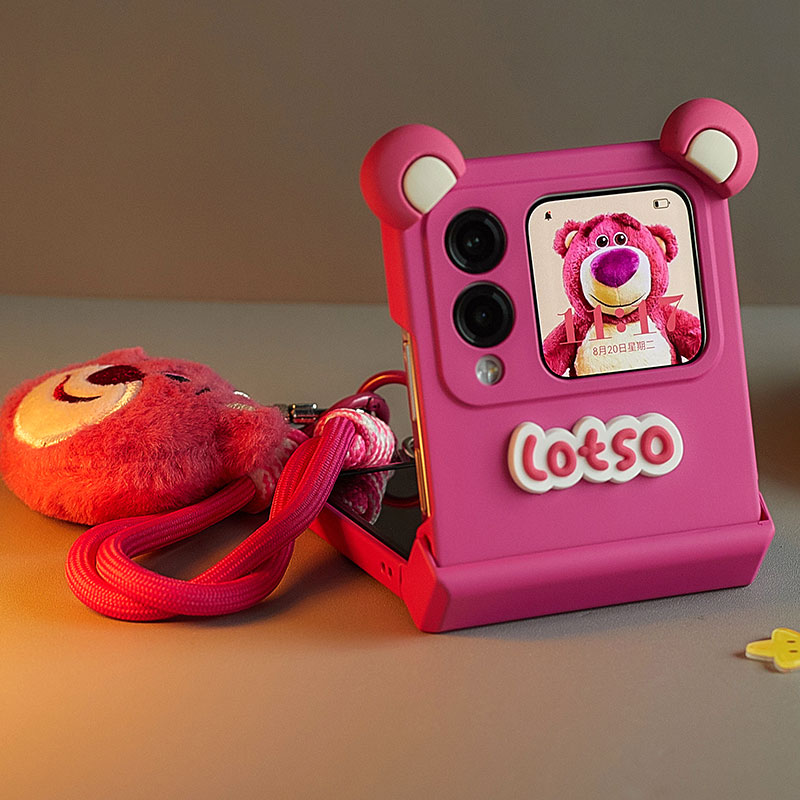 适用华为novaflip手机壳新款可爱卡通草莓熊折叠屏全包防摔保护壳