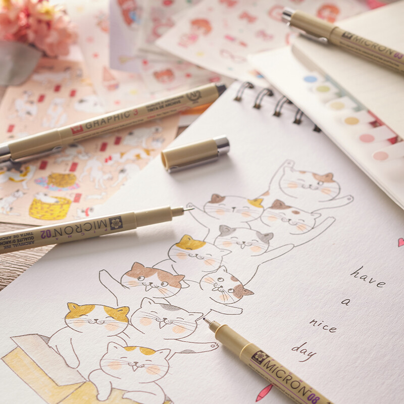 【热销】樱花文具勾线笔单品描线美术学生专用针管笔文具樱花勾线笔