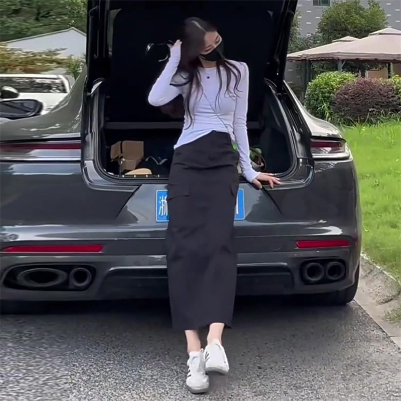 长袖春季流行时尚女装套装高腰2025甜美t恤显瘦气质半身裙两件套