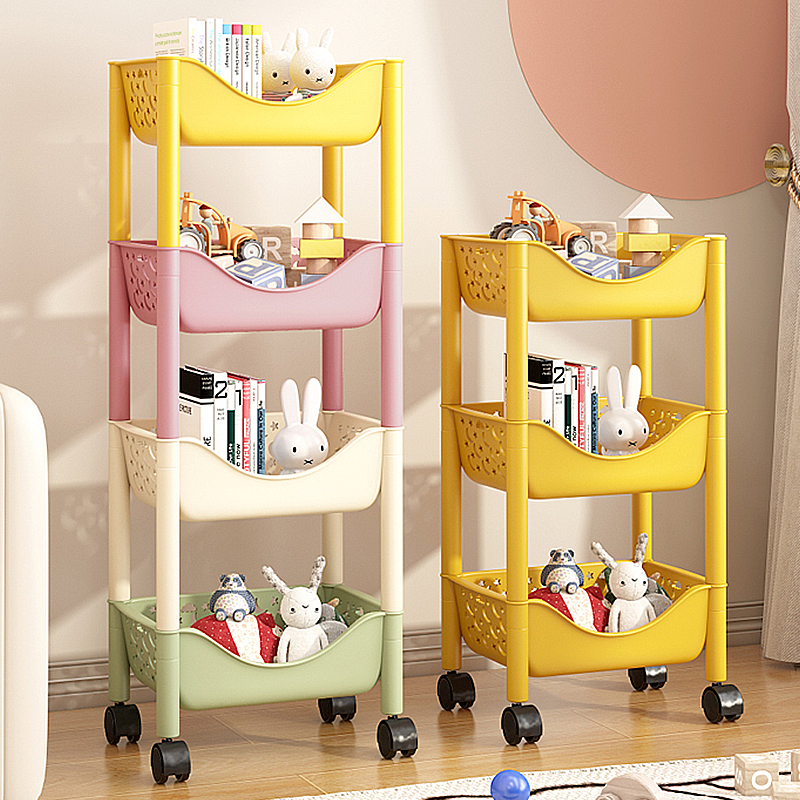 家用儿童储物架大容量绘本架整理架移动落地置物架简易收纳架