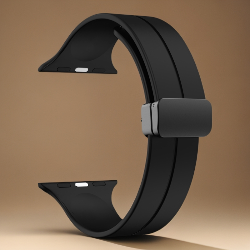 适用通用手表iwatch折叠扣硅胶磁吸表带华强北S9S10手表运动表带