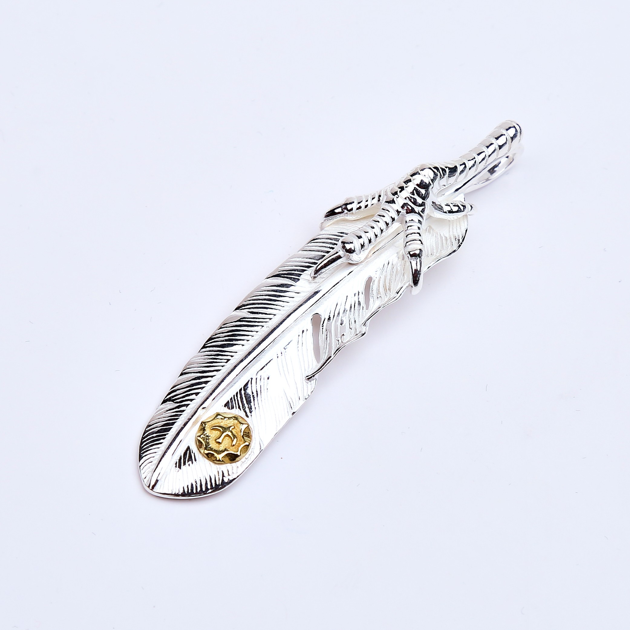 JINGMU/京牧 吊坠925银 2024秋冬上新goros高桥精工羽毛创意挂坠