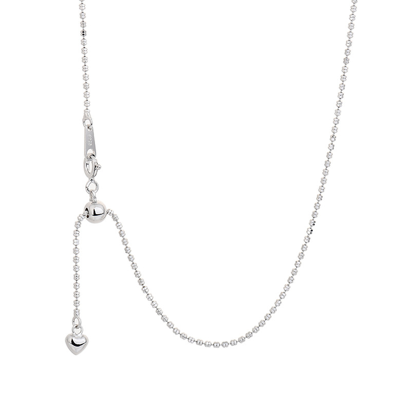 链子925银 银索闪珠链意大利工艺可调节细项链简约百搭锁骨链颈链