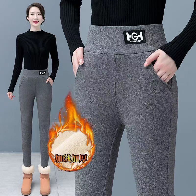 【加厚加厚一体绒】秋冬保暖外穿打底裤女高腰显瘦弹力大码芭比裤