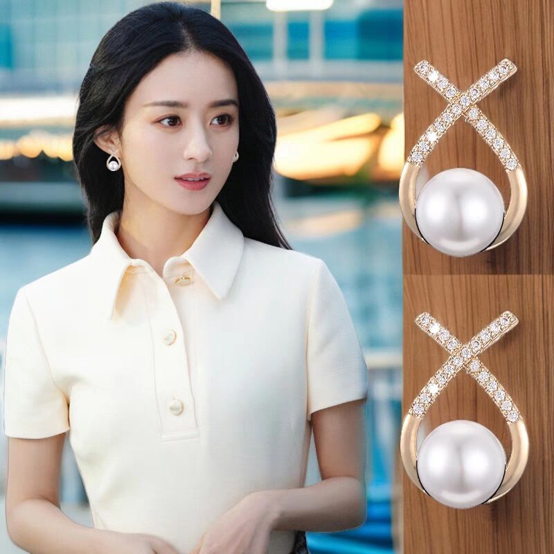 铜合金耳饰 高级感交叉设计感耳钉ins女耳环新款潮洋气夏季耳饰女