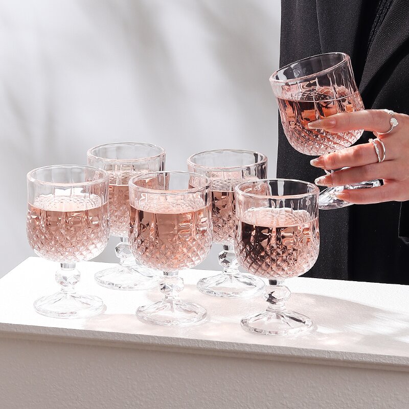 【6只装大号】ins风加厚透明白酒被红酒杯高脚杯洋酒杯鸡尾酒玻璃杯