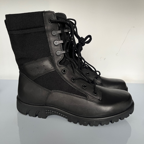 全新1+7真皮皮靴户外牛皮防穿刺耐磨透气黑色超轻男鞋中帮马丁靴