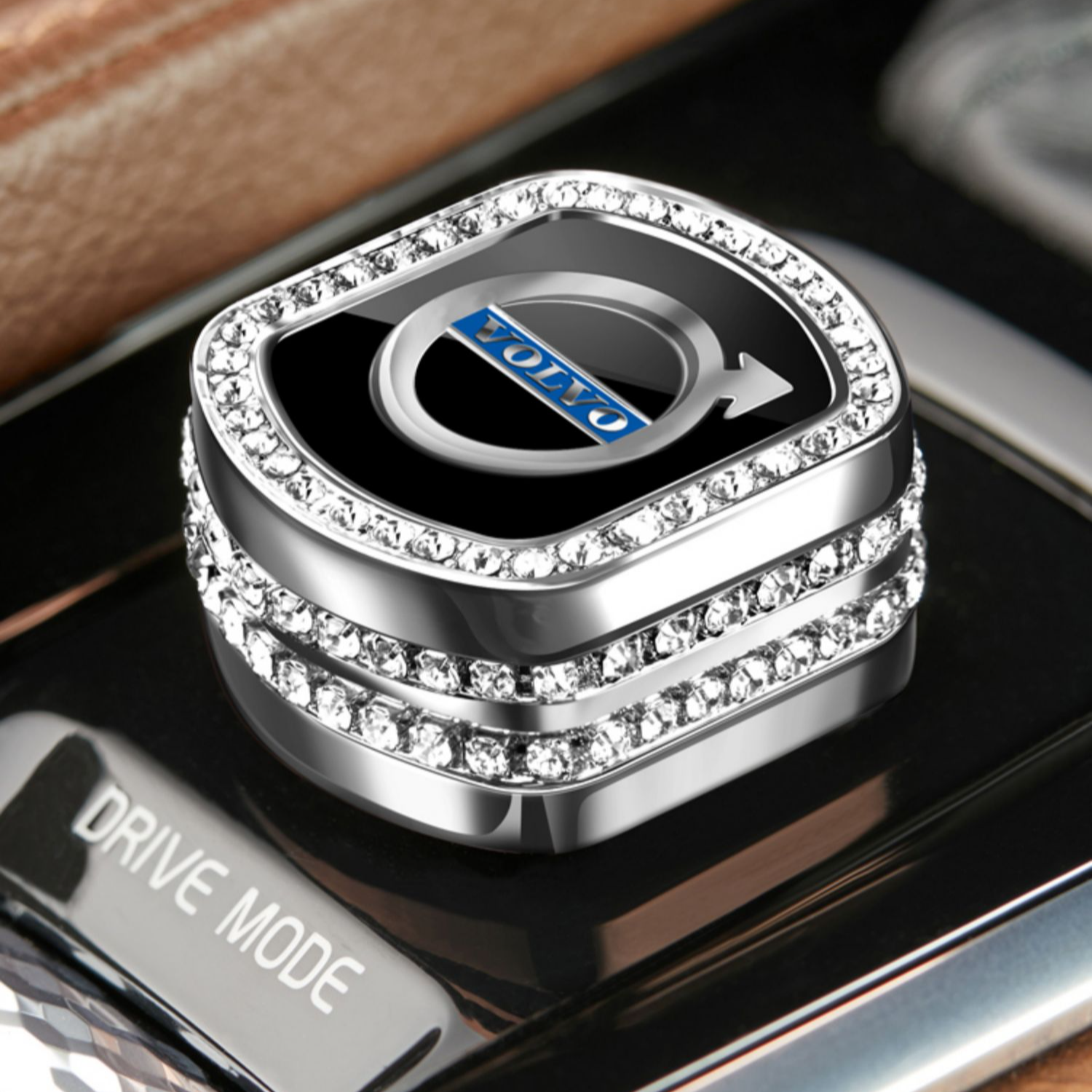 适用沃尔沃xc60 xc90s90内饰改装粘贴镶钻一键启动旋钮盖汽车用品