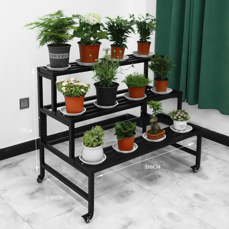 阶梯式三层欧式花架阳台置物架客厅落地式盆栽花架子l