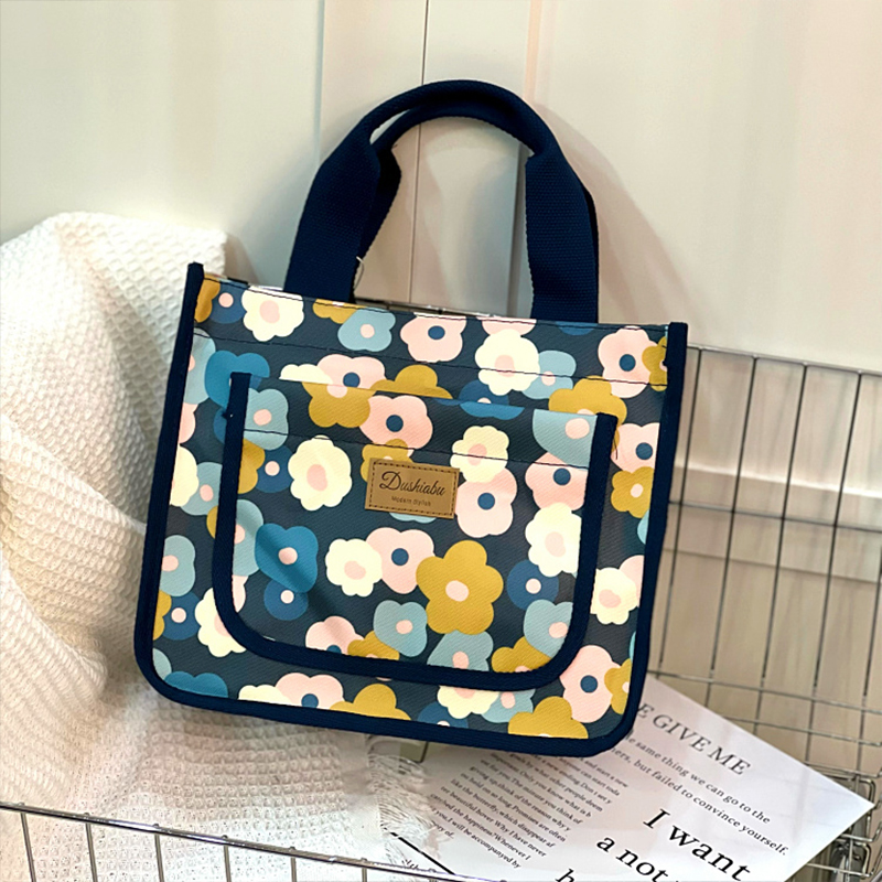 大容量中年女士手提包通勤上班带饭手提袋饭盒袋轻便外出帆布袋子