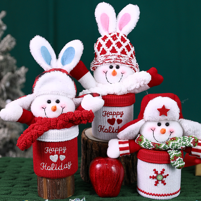 圣诞节苹果袋礼物平安夜礼盒糖果包装雪人装饰品圣诞树儿童小礼物