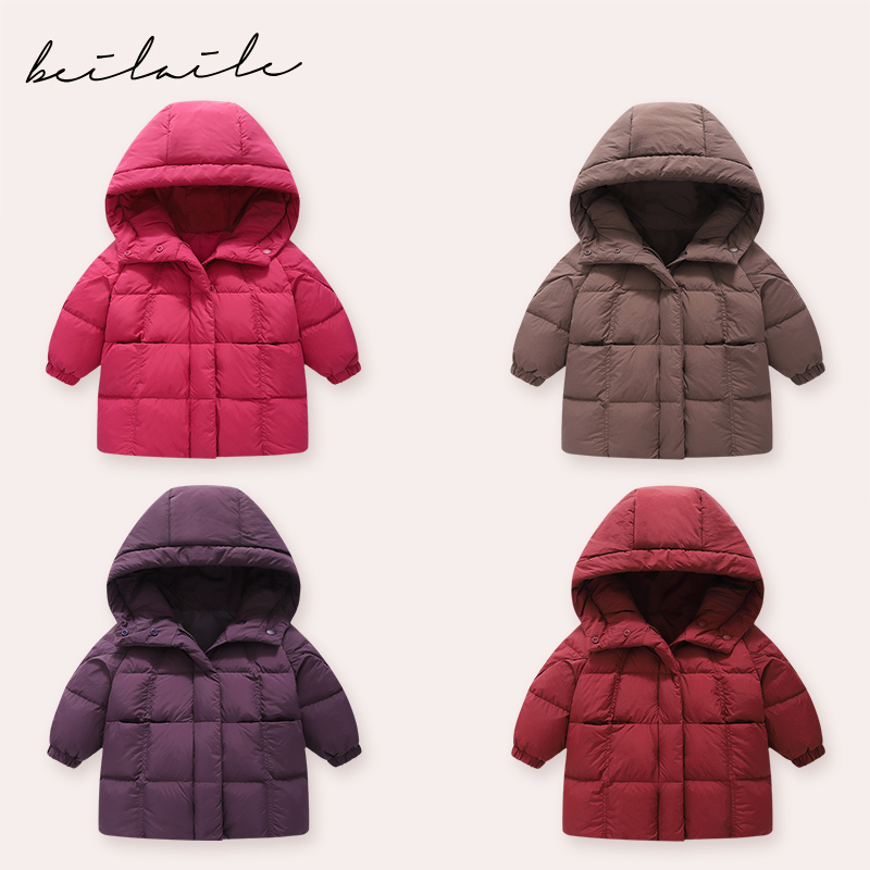 【三防中长款带帽羽绒外套 小乐妈咪】婴儿童羽绒服宝宝外套冬J11