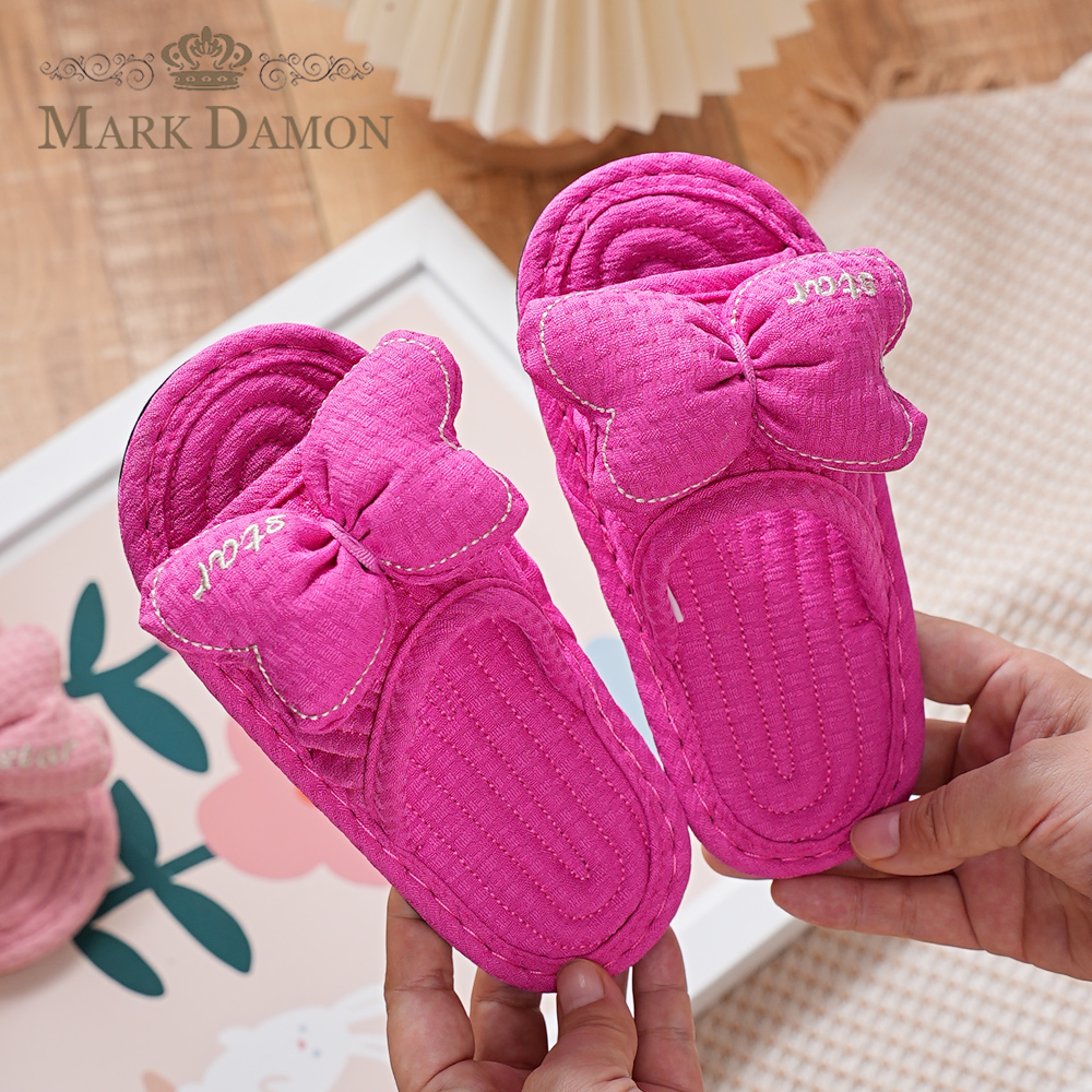 儿童新款高端布艺居家小中大童防滑静音家居室内地板拖鞋四季加厚