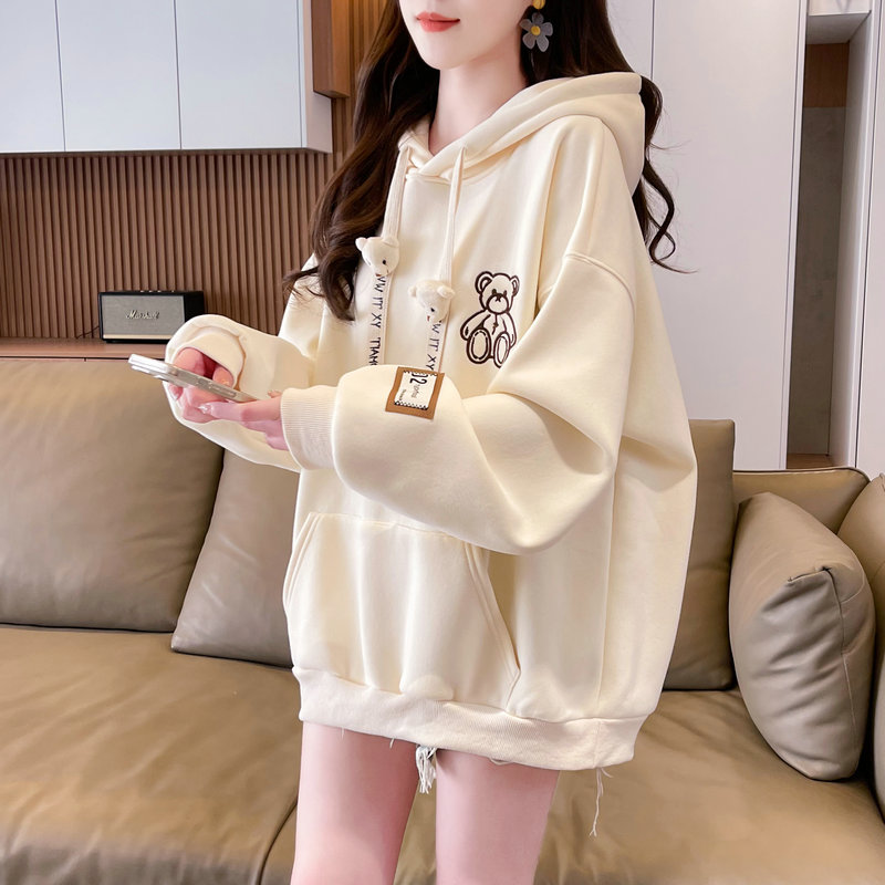 连帽卫衣女2025新款秋冬韩版宽松设计感小众慵懒风加绒百搭外套潮