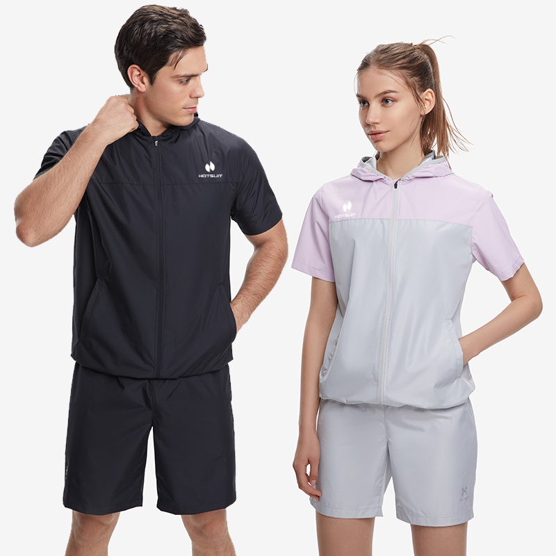 HOTSUIT/后秀暴汗服休闲连帽套装跑步健身训练衣户外情侣春夏薄款