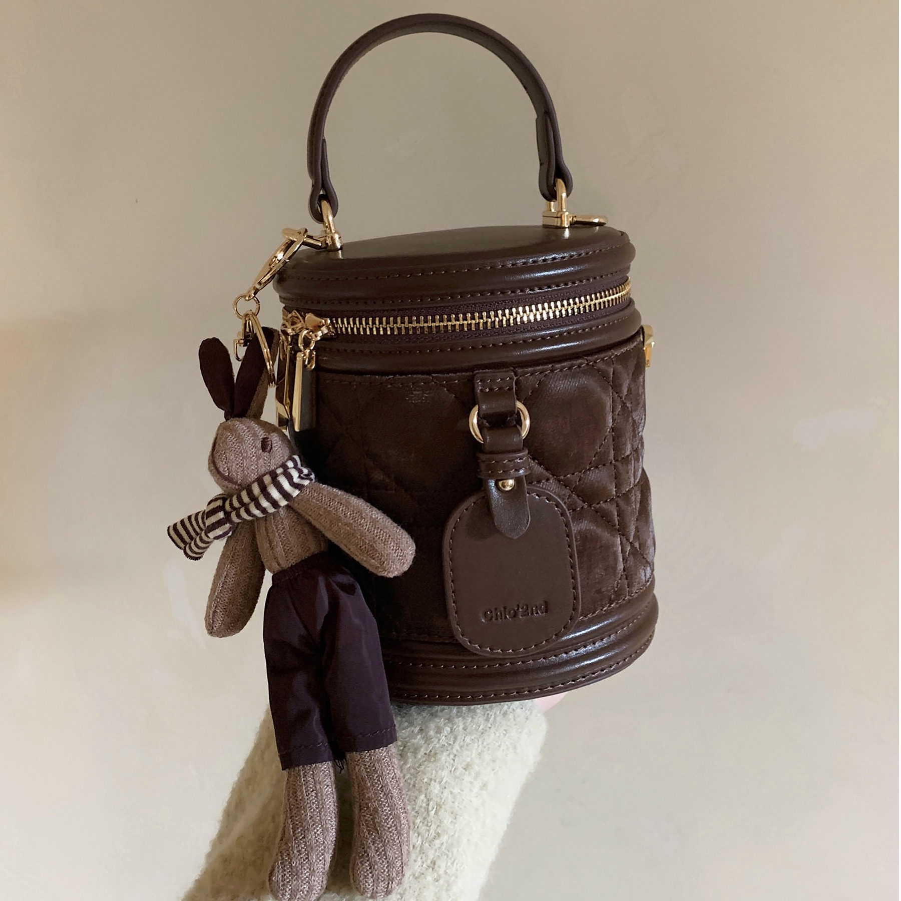 南风Chio2nd 盒子包包女手提圆筒包单肩斜挎水桶