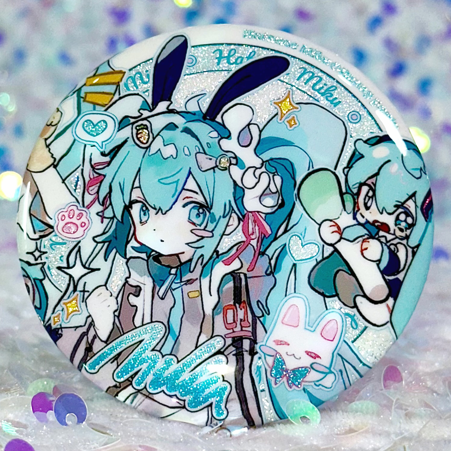 【种葱日记】兔兔派对初音未来同人谷子miku周边吧唧徽章钥匙扣