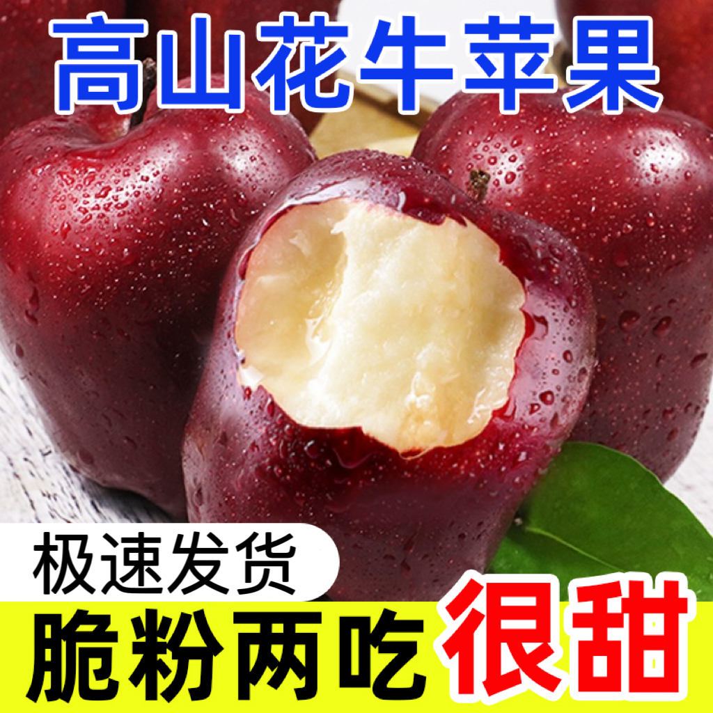 今年新果甘肃天水花牛苹果头茬天然脆粉蛇果新鲜脆甜多汁当季水果