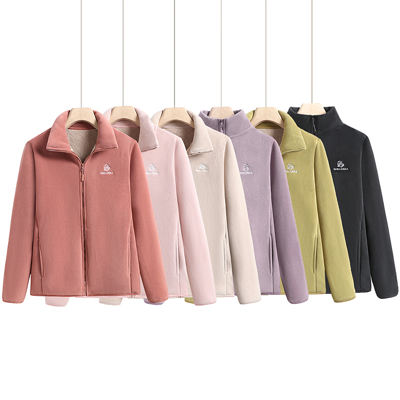 【加绒加厚】云感绒男女同款休闲保暖外套立领秋冬拉链奥粒绒外套