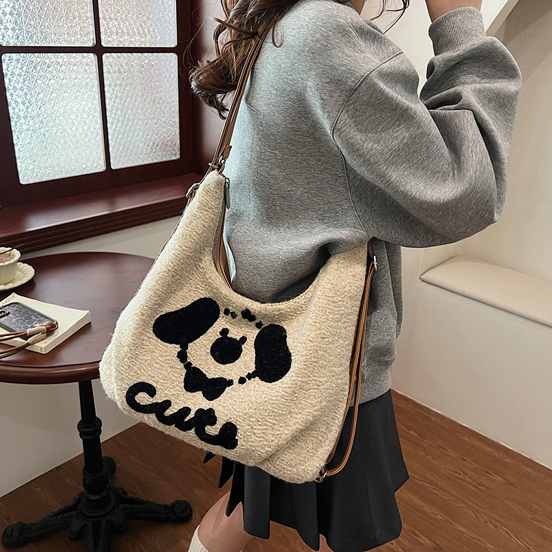 高级感托特包包女秋冬新款可爱小狗双肩背包大容量通勤单肩斜跨包