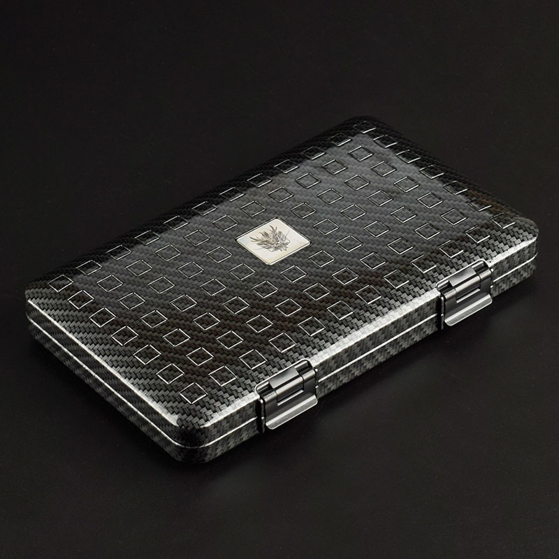 轻薄型雪茄盒5支装碳纤纹雪松木内衬醇化醒茄随身收纳便携保湿盒
