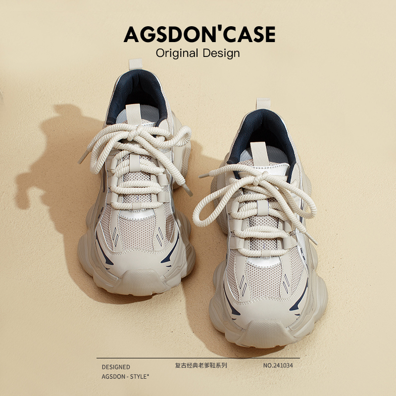 奥古狮登老爹鞋女款2025爆款百搭炸街复古运动女鞋增高显脚小A