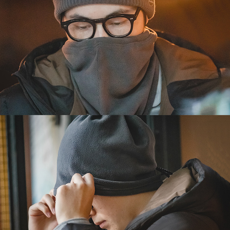 马登工装 多功能摇粒绒脖套防风骑行面罩保暖冷帽护颈围脖男春夏