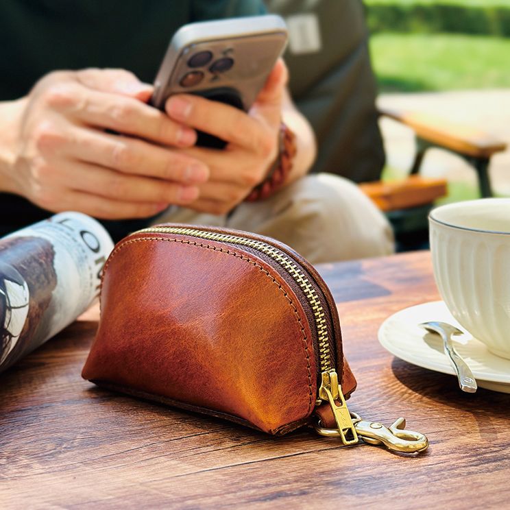 【12*7.5*5.5】油蜡皮钥匙包汽车钥匙包卡包头层牛皮零钱包