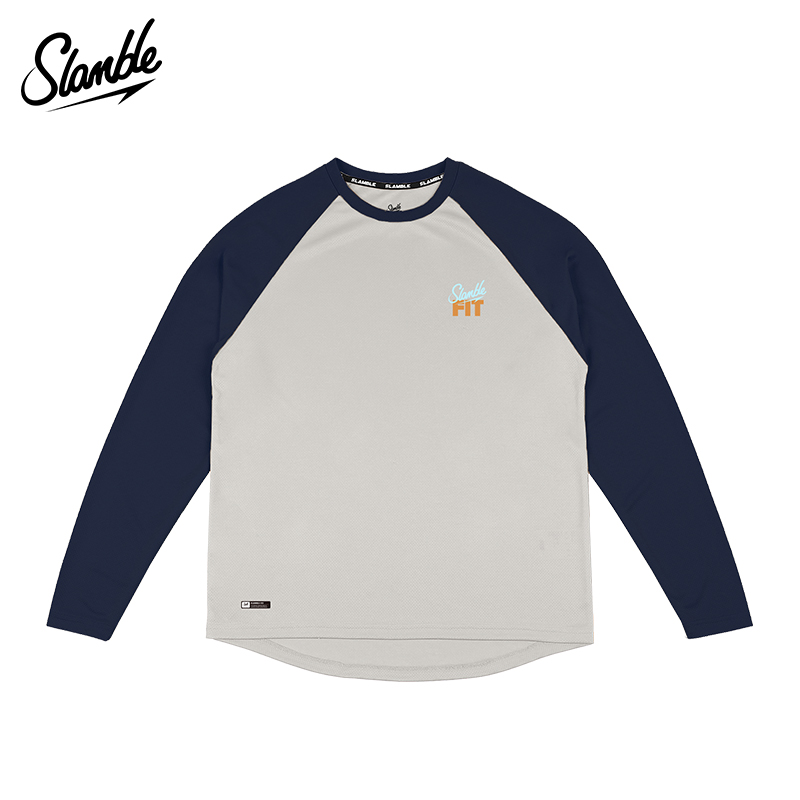 SLAMBLE春季新款FIT美式拼色长袖T恤投篮服男女速干透气跑步运动