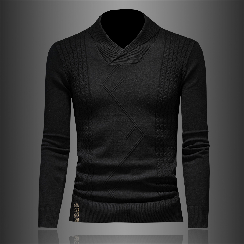 V领毛衣男款秋冬成熟痞帅男装时尚潮流羊毛衫帅气男士针织打底衫