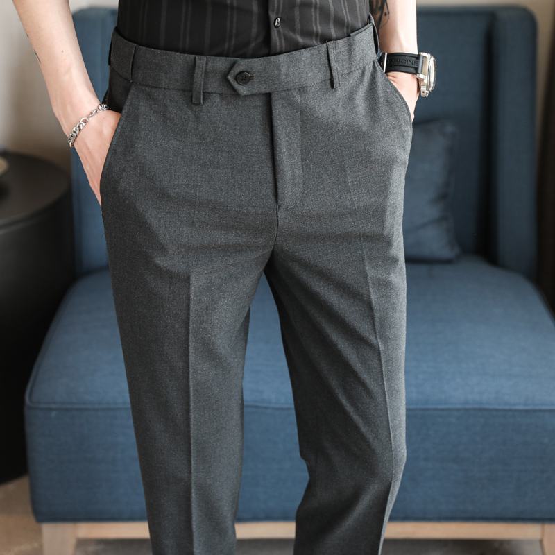 【单裤】微锥直筒男裤垂感西裤休闲裤商务休闲百搭修身休闲西装裤
