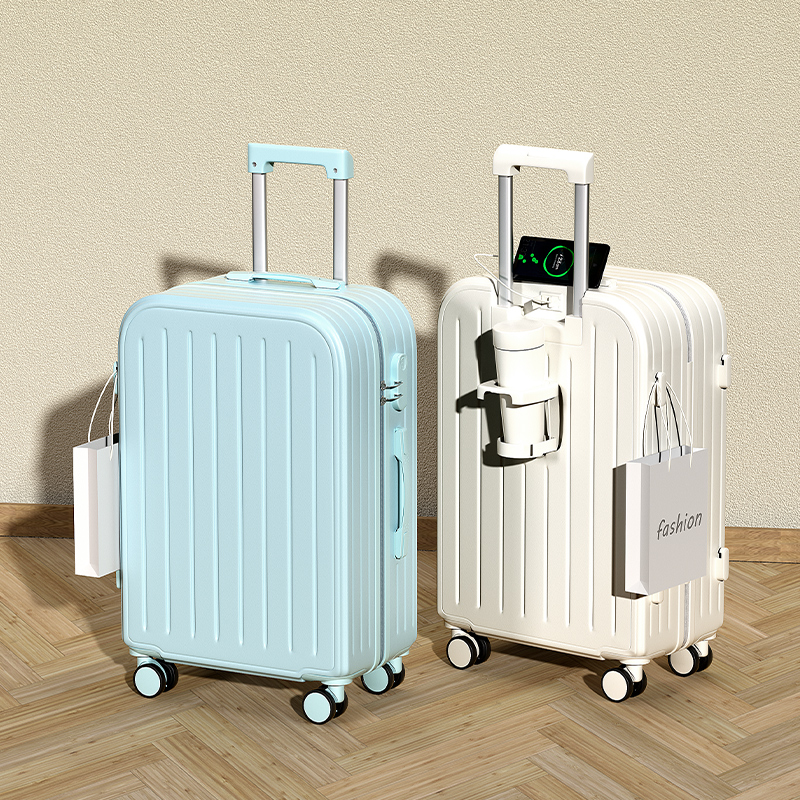 拉链多功能行李箱女小型20寸登机箱休闲旅行箱加厚轻便拉杆箱男24