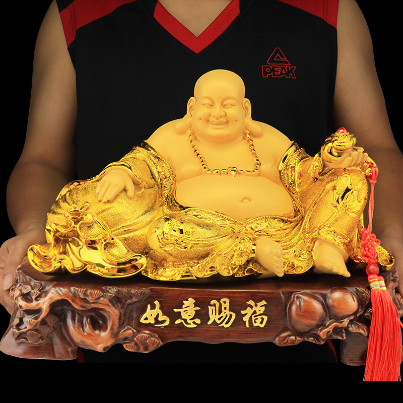 大肚弥勒佛摆件笑口佛家用供奉客厅玄关办公室乔迁店铺开业礼品