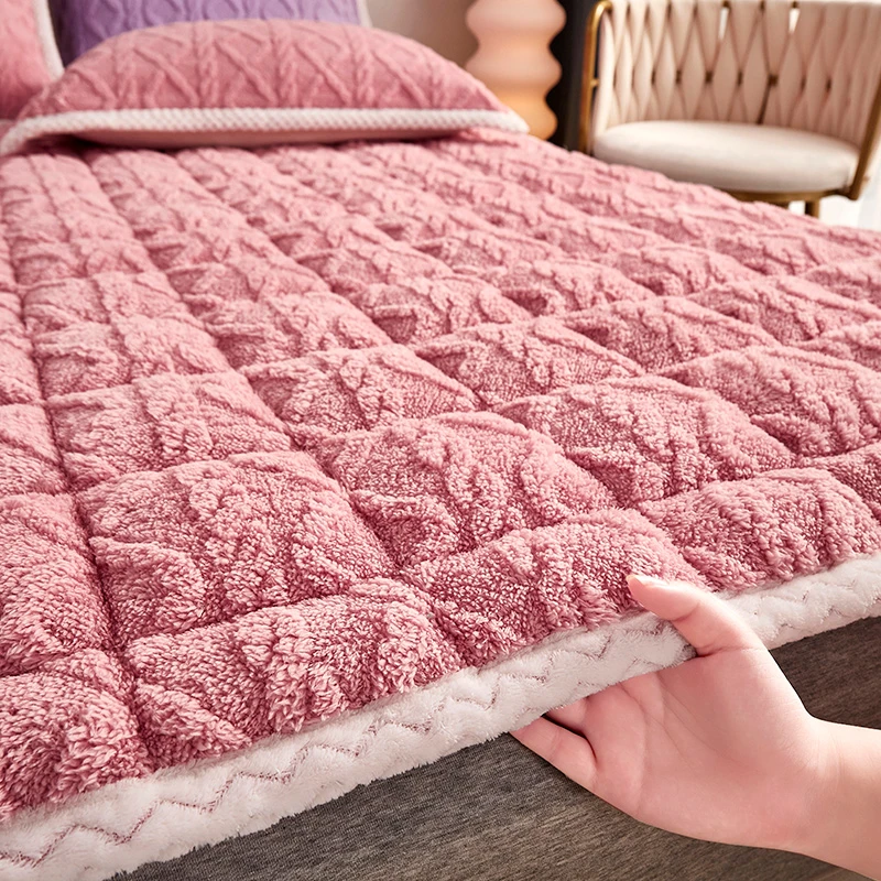 A类秋冬保暖牛奶绒床垫褥子防滑褥子学生宿舍专用床垫床盖软垫