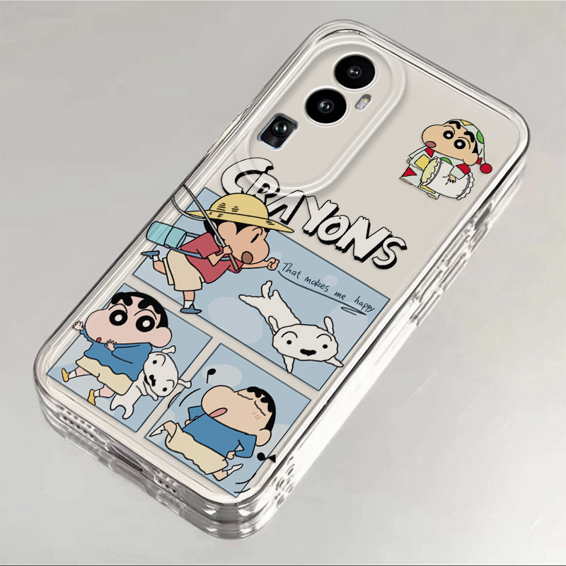 opporeno10适用手机壳蜡笔小新秋游卡通透明全包软硅胶防摔保护