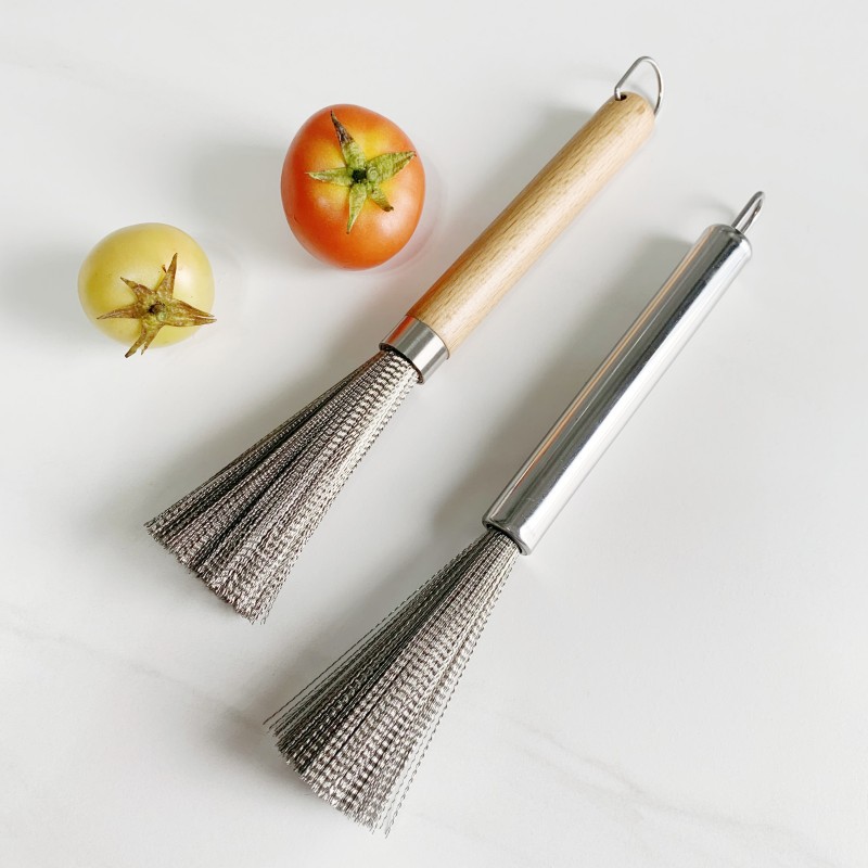 【御慕】不锈钢锅刷厨房专用不伤锅清洁可挂式长柄钢丝刷木柄