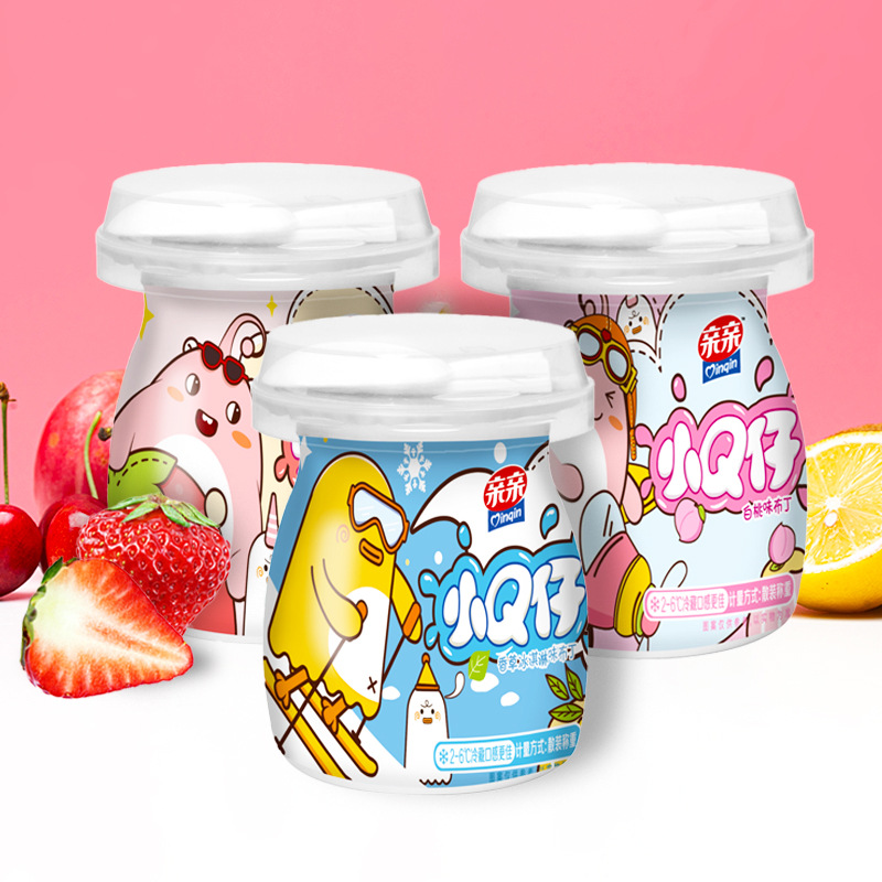 亲亲果冻小Q仔香草冰淇淋味牛奶布丁含乳型网红儿童q仔休闲零食