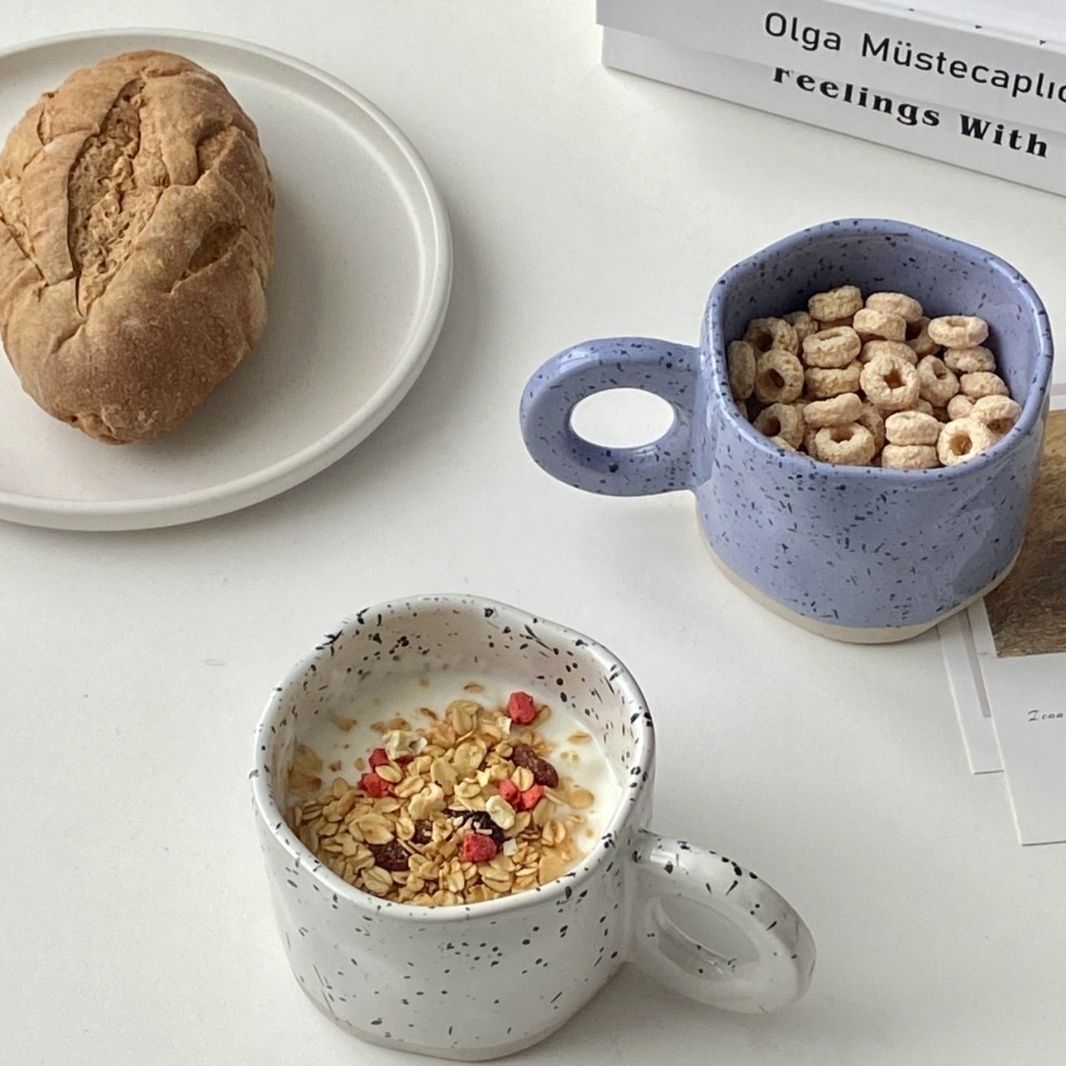 ins手捏不规则创意泼墨陶瓷马克杯早餐牛奶咖啡杯韩国风韩式小众