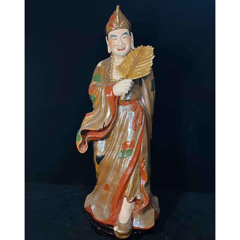 道济和尚景德镇陶瓷雕塑手工李修远济公活佛中式人物摆件降龙罗汉