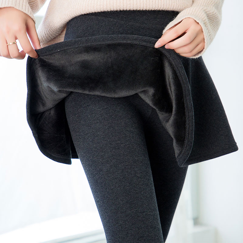 秋冬假两件打底裤女外穿高腰加绒裙裤胖mm加大码200斤一体带裙裤