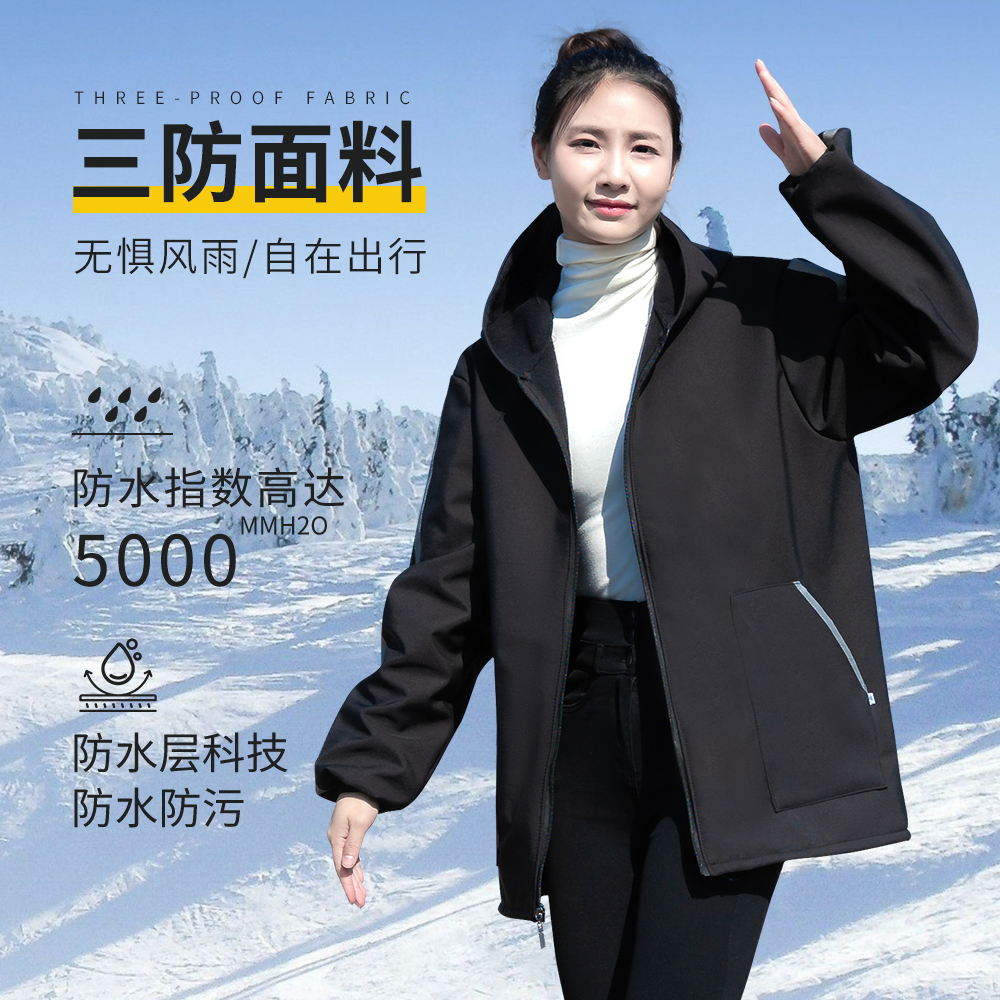 御寒加厚加绒保暖围裙耐脏耐磨工作服可定制logo户外反光条罩衣