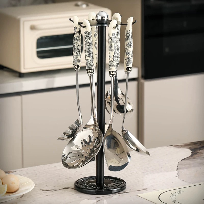 恩妮家锅铲七件套不锈钢厨具套装家用厨房炒菜铲子勺全套加厚炊具